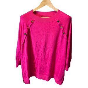 Lane Bryant NWT Pink 3/4 Sleeve Boat Neck Knit Pullover Sweater Sz 22